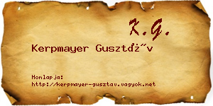 Kerpmayer Gusztáv névjegykártya